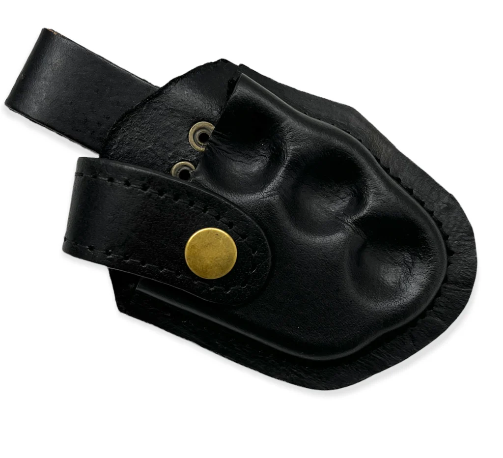 Leather Knuckles Belt Holster - Black - Click Image to Close